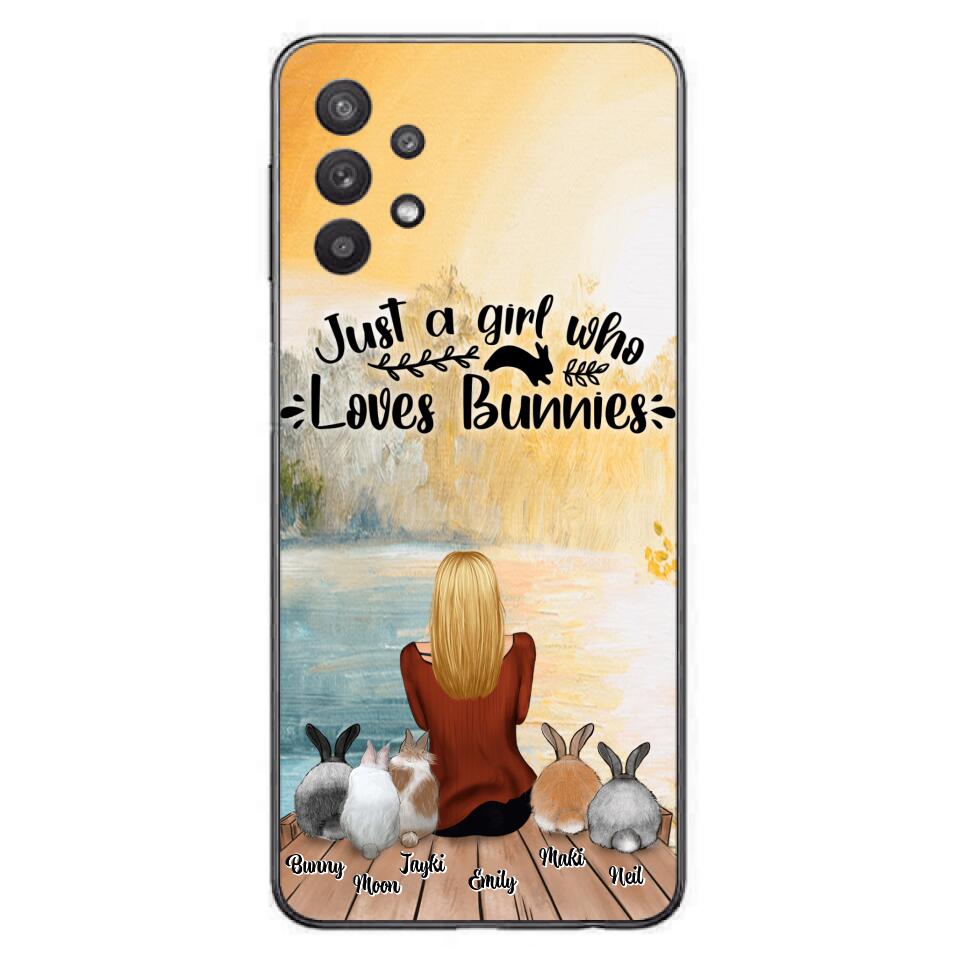 Personalized Rabbit Mom Phone Case - Up to 5 Rabbits - Gift Idea For Rabbit Lovers - Just A Girl Who Loves Bunnies - Case for Samsung Galaxy A