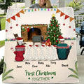 Personalized Christmas Quilt/Fleece Blanket - Gift for Couple, Husband and Wife, Dog/Cat Lovers - Up to 5 Pets