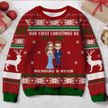 Personalized First Christmas As Mr & Mrs. Sweater - Christmas Gift Idea For Couple/Wedding Gift