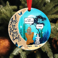 Personalized Memorial Pet Mom/Dad Circle Wooden Ornament - Best Gift Idea For Dog/Cat Lovers - I Love You To The Moon & Back