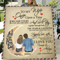 Personalized Couple Fleece Throw Blanket/Quilt - Best Gift Idea For Wife - To My Wife, I Love You To The Moon And Back