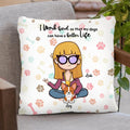 Personalized Dogs and Owner Pillow Cover - Mom/Dad and Up to 5 Dogs - Father's day gift idea for Dog Dad - I Work Hard So That My Dogs Can Have A Better Life - RB2SYX