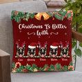 Personalized Dog Christmas Pillow Cover - Up to 6 Dogs - Best Gift For Christmas Holiday/Dog Lovers - SMIJYT