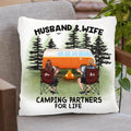 Personalized Camping Pillow Cover -  Up to 4 Pets - Best Gift For Camping Lover - Husband And Wife Camping Partners For Life
