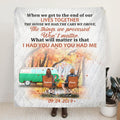Personalized Camping Couple Quilt/Fleece Blanket, Pillow Cover - Gift Idea For Couple - I Had You And You Had Me