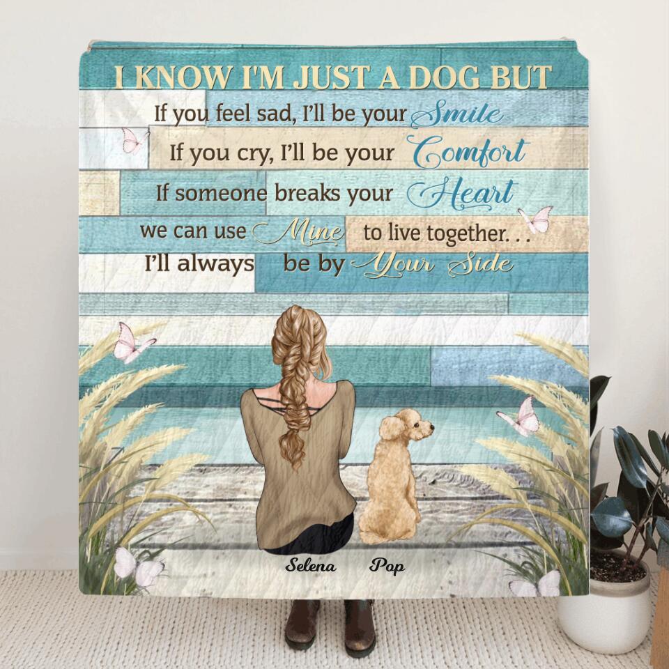 Personalized Dog Mom Quilt/Fleece Blanket/Pillow Cover - Woman With Up to 4 Dogs - Best Gift For Dog Lover - I'll Always Be By Your Side