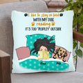 Personalized Stay In Bed With Dog Reading Pillow Cover/Quilt/Fleece Blanket - Girl With Up to 4 Dogs - Best Gift For Dog Lover