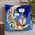 Personalized Memorial People And Pet Loss Pillow Cover/Quilt/Fleece Blanket - Up to 4 Pets - Memorial Gift Idea For Dog/Cat Lover - I Love You To The Moon And Back
