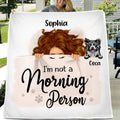 Personalized Sleeping Girl Pillow Cover/Fleece Blanket/Quilt - Up to 6 Dogs  - Best Gift For Dog Lovers - I Like To Stay In Bed With My Dogs