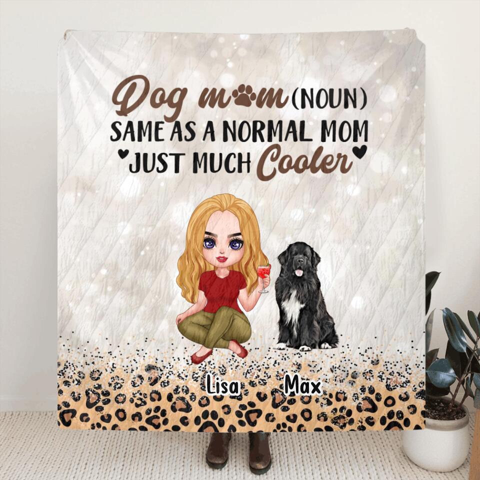 Personalized Dog Mom Quilt/Fleece Blanket/Pillow Cover - Up to 6 Dogs - Best Gift For Dog Lover - Crazy Dog Mom