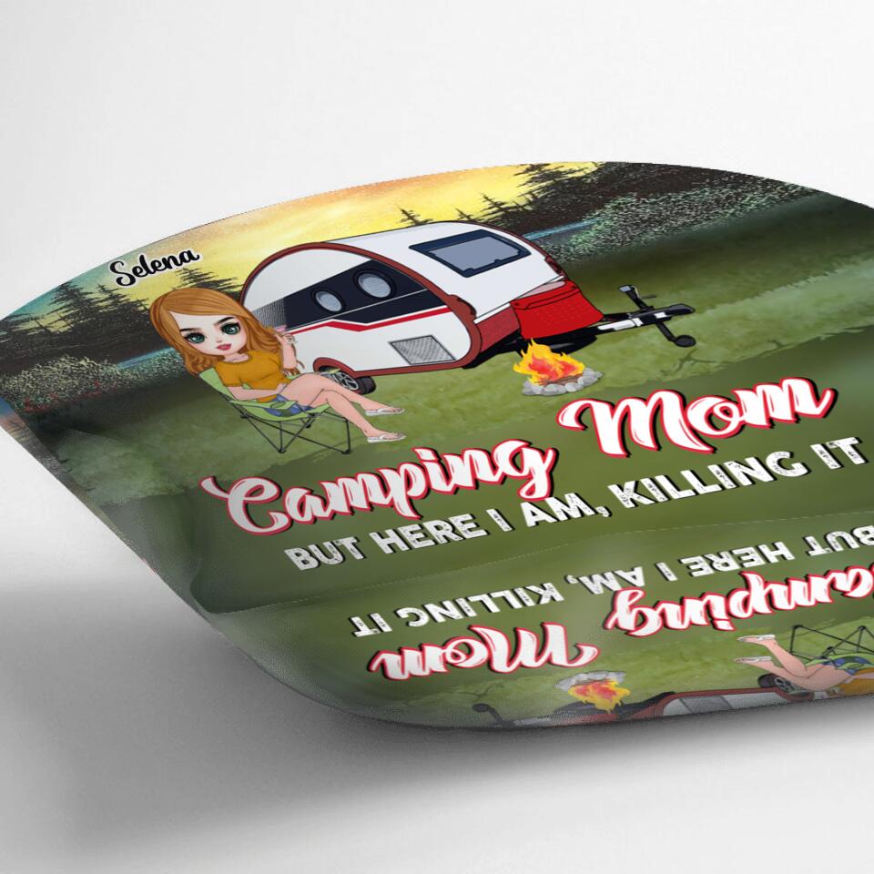Personalized Camping Mom Pillow Cover/Fleece Throw Blanket/Quilt - Up to 3 Dogs - Gift Idea For Camping Lovers - Camping Mom Classy Sassy And A Bit Smart Assy