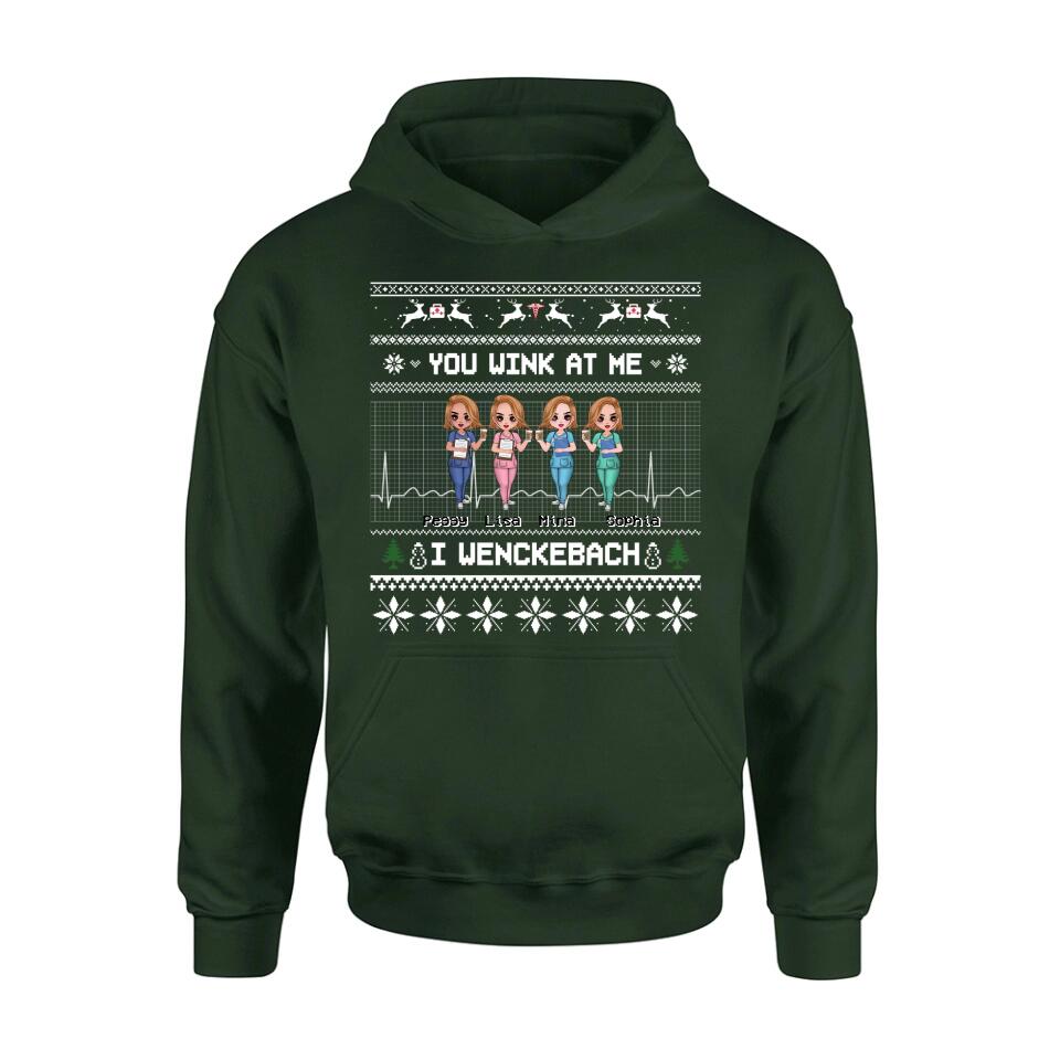 Personalized Nurses Shirt - Up to 4 Nurses - Christmas Gift Idea for Nurses/Friends/Besties - You Wink At Me I Wenckeback