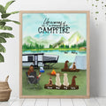 Personalized Camping Poster - Gift For Pet Mom/Dad, Solo Camping Lovers - Up to 6 Pets
