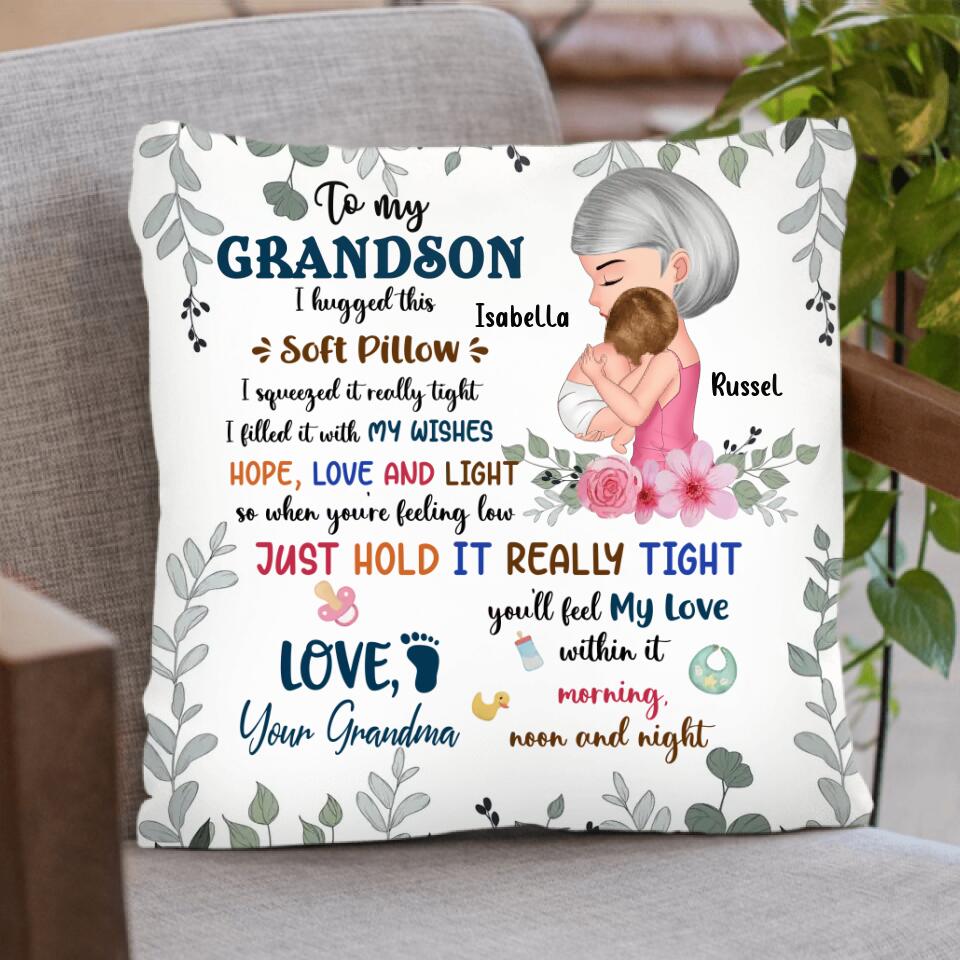 Personalized To My Grandson Fleece Throw Blanket/Quilt/Pillow Cover - Gift Idea For Newborn Grandson/Granddaughter - To My Grandson