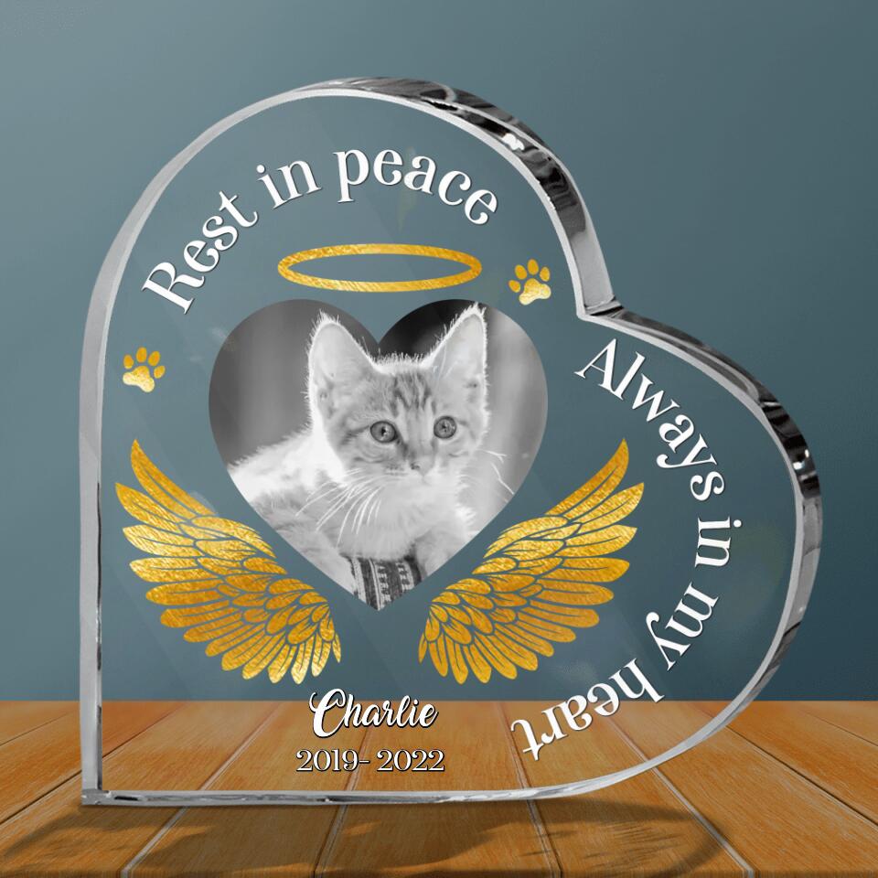Personalized Memorial Pet Photo Acrylic Plaque - Memorial Gift Idea Dog/Cat Lover - Rest In Peace Always In My Heart