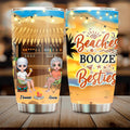 Personalized Friends Tumbler - Up to 4 People - Gift Idea For Friends - Beaches Booze Besties