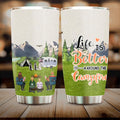 Personalized Camping Tumbler - Adult/Couple/Single Parent/Parents with Up to 3 Pets - Gift Idea For Couple/Camping/Dog/Cat Lovers - Life Is Better Around The Campfire