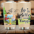 Personalized Christmas Camping Tumbler - Up to 7 People - Christmas Gift For Family/Couple/Camping Lovers - Life Is Better Around The Campfire