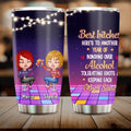 Personalized Besties Tumbler - Up to 4 People - Christmas Gift Idea for Friends/Sisters/Besties - Here's To Another Year Of Bonding Over Alcohol Tolerating Idiots & Keeping Each Other Sane