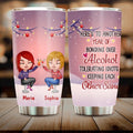 Personalized Friends Tumbler - Up to 4 People - Christmas Gift Idea for Friends/Sisters/Besties -	 Here's To Another Year Of Bonding Over Alcohol Tolerating Idiots & Keeping Each Other Sane