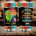 Personalized Grandpasaurus Tumbler - Up to 5 Kids - Birthday/Christmas Gift Idea For Grandpa - Grandpasaurus The Man The Myth The Bad Influence