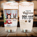 Personalized Dog Mom Tumbler - Up to 3 Dogs - Christmas Gift Idea For Dog Lovers - I Run On Caffeine Dog Hair & Cuss Words
