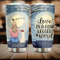Personalized Dog Mom Tumbler - Up to 5 Dogs - Christmas Gift For Dog Lovers - Love Is A Four Legged Word