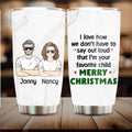 Personalized Family Tumbler - Mom/Dad With A Child - Gift Idea For Family - Merry Christmas