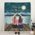 Personalized Best Friends Quilt/Fleece Blanket - Gift for BFF - I love you to the moon and back