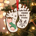 Personalized Baby Sleeping Wooden Ornament - Christmas Gift Idea For Baby/Mom/Daddy - My First Christmas