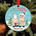 Personalized Circle Wooden Ornament - Gift Idea For Xmas - I Want To Grow Old And Disgusting With You