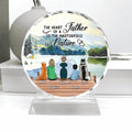 Personalized Father Fishing Crystal Pendulum - Gift Idea For Father/Fishing Lover - Father With Up to 2 Kids And 2 Pets - The Heart Of A Father Is The Masterpiece Of Nature