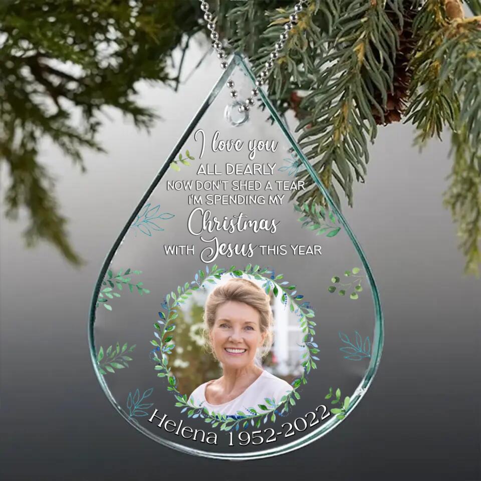 Personalized Memorial Photo Acrylic Ornament - Memorial Gift Idea For Christmas - I Love You