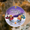 Personalized Camping Couple Xmas Acrylic Ornament - Christmas Gift For Couple/Camping Lover/Dog Lover - Up to 4 Dogs - Husband And Wife Camping Partners For Life
