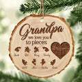 Personalized Grandparent Wooden Ornament - Up to 8 Kids - Gift Idea For Grandparents - Grandpa We Love You To Pieces