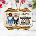 Personalized Friends Rectangle Wooden Ornament - Christmas Gift Idea For Friends - We're Not Sugar & Spice And Everything Nice We're Sage & Hood And Wish A Mufuka Would
