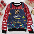 Personalized Dog All-Over Print Sweater - Up to 5 Dogs - Christmas Gift Idea For Dog Lovers  - I Just Want To Work In My Garden And Hang Out With My Dog