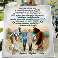Personalized Horse Couple Fleece Throw Blanket/Quilt - Gift Idea For Couples, For Her, For Him, Horse Lovers - We Ride Side By Side