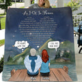 Personalized Memorial Quilt/Fleece Throw Blanket - Gift Idea For Family - Up to 5 People - As I Sit In Heaven