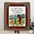 Personalized Dog & Horse Fleece Throw Blanket/Quilt/Pillow Cover - Gift Idea For Dog/Horse Lovers - Just A Girl Who Loves Horses And Dogs