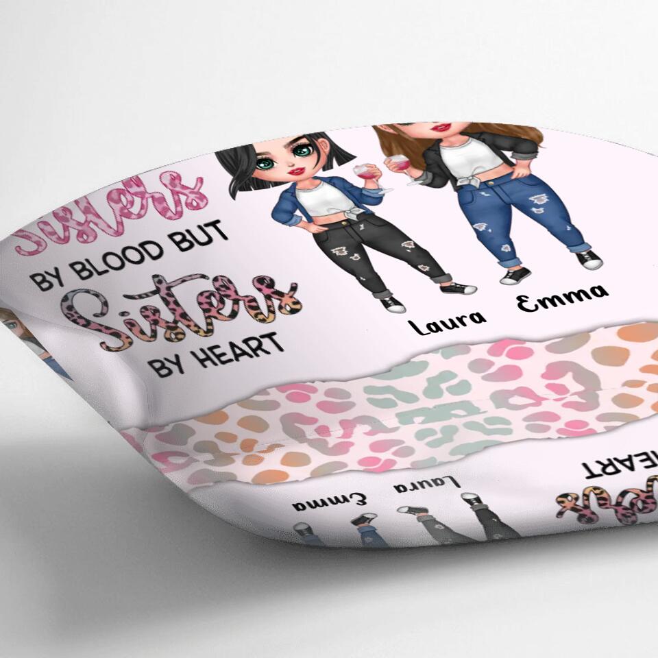 Personalized Besties/Sisters Pillow Cover - Gift Idea For Friends/Besties/Sisters - Not Sisters By Blood But Sisters By Heart
