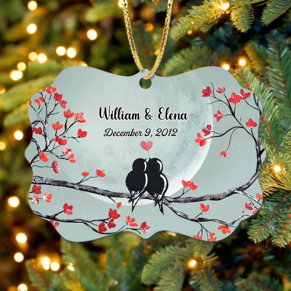 Personalized Couple Rectangle Wooden Ornament - Gift Idea For Family/Couple