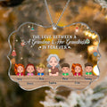 Personalized Grandma & Grandkids Rectangle Acrylic Ornament - Gift Idea For Grandma - Up to 6 Kids - The Love Between A Grandma & Her Grandkids Is Forever