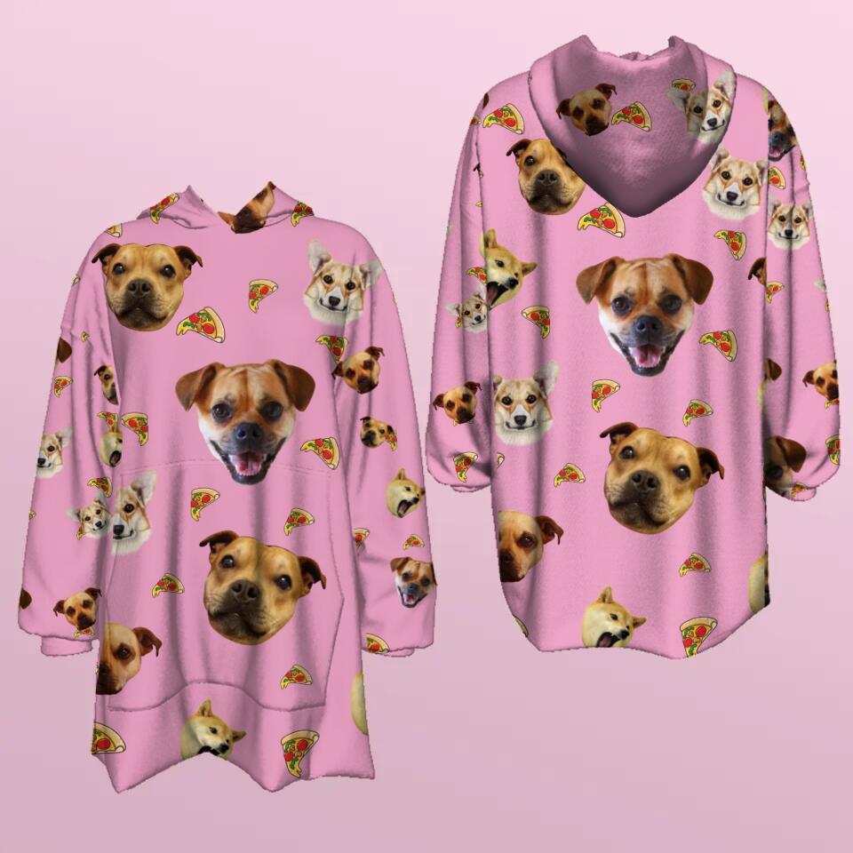 Personalized Pet Photo Fleece Hoodie - Up to 5 Photos - Gift Idea For Pet Lovers