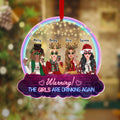Personalized Besties Acrylic Ornament - Gift Idea For Friends/ Besties - Up to 4 People - Warning The Girls Are Drinking Again