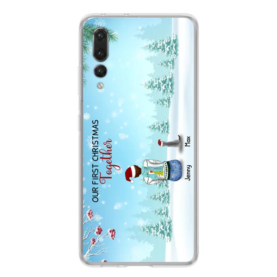 Custom Personalized Christmas Family Phone Case - Best Gift Idea For Christmas/Family With Up To 3 Kids & 3 Pets - Our First Christmas Together - Cases For Oppo, Xiaomi & Huawei