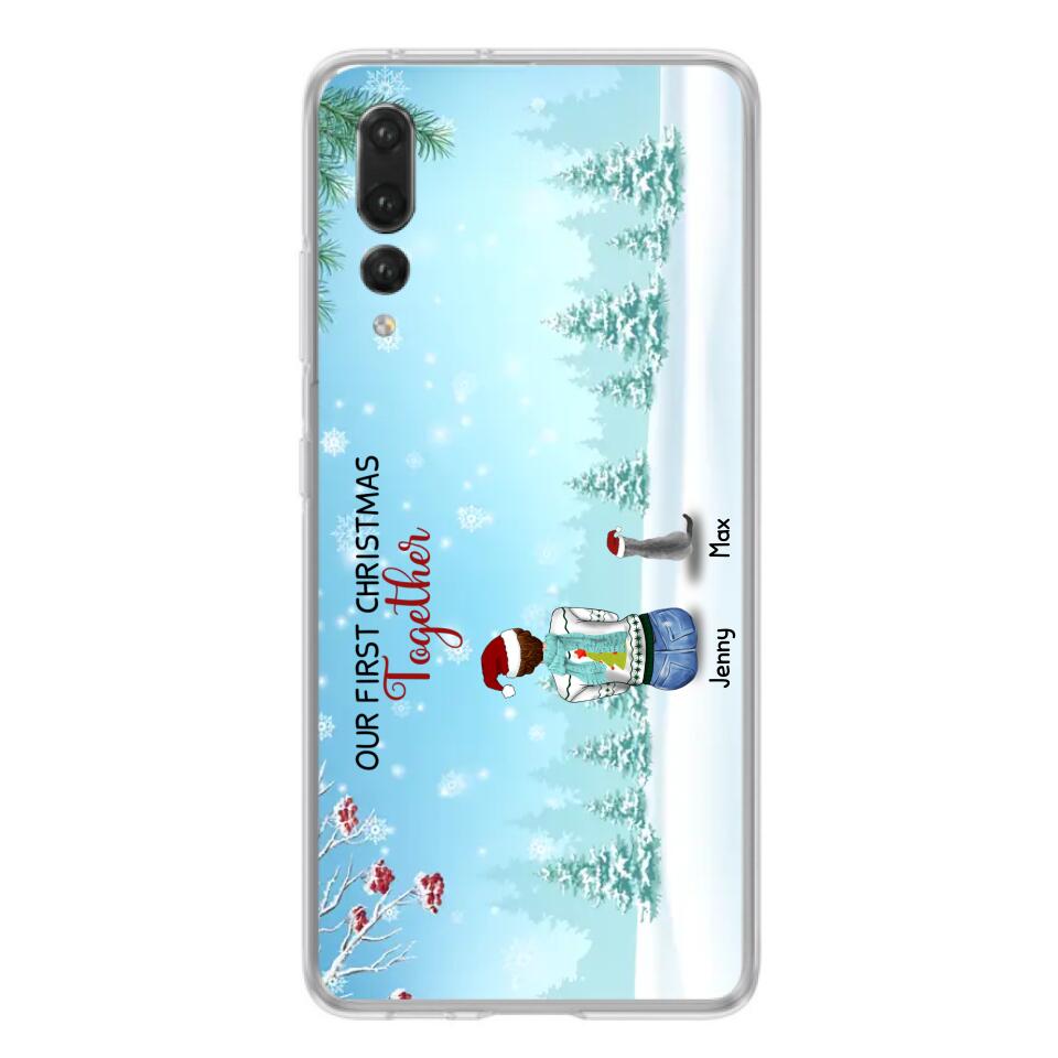 Custom Personalized Christmas Family Phone Case - Best Gift Idea For Christmas/Family With Up To 3 Kids & 3 Pets - Our First Christmas Together - Cases For Oppo, Xiaomi & Huawei