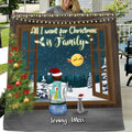 Personalized Christmas Family Quilt/Fleece Throw Blanket - Christmas Gift Idea For Family - Couple/Parents With Up To 3 Kids And 3 Pets - All I Want For Christmas Is Family
