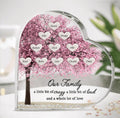 Personalized Family Tree Heart Crystal - Up to 11 People - Gift Idea For Family - Our Family A Little Bit Of Crazy A Little Bit Of Loud And A Whole Lot Of Love