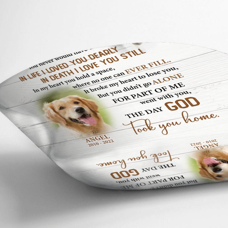 Personalized Memorial Pet Photo Pillow Cover/Quilt/Fleece Blanket - Memorial Gift Idea For Pet Lover - The Day God Took You Home